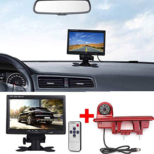 Transporter Cámara de Marcha Atrás con 7 Pulgadas TFT LCD Monitor de Coche, Vision Nocturna HD Cámara de Visión Trasera para Fiat Talento/Renault Traffiic/Primastar /NV300 /Opel/Vauchall Vivaro