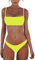 meioro Costumi da Bagno per Donna a Due Pezzi Bikini a Vita Bassa Tankini Bikini Push Up Abito a Vita Bassa(S,Giallo)