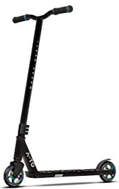 A-TO Stunt Scooter mit Aluminium Core und PU-Gummi Reifen, Tretroller für Jede Altersklasse, Funscooter mit 110mm ABEC 7 Kugellager Reifen (Schwarz)