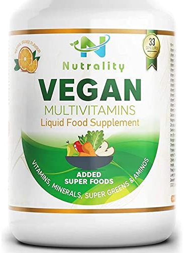 Nutrality Vegan Liquid Multivitamin 500ml | Vitamin Drink for Men and Women | Supports Cardiovascular and Brain Health | Orange Flavour Multivitamins for Adults