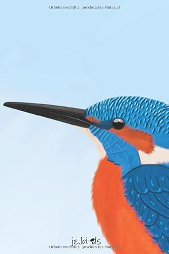 jz.birds Notizbuch A5 Eisvogel Vogel Zeichnung 100 Seiten Schwarz&Weiß