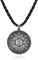 PiercingJak Blume des Lebens Kette Mandala OM Lotus mit Geflochtene Lederkette Legierung Lotusblume Lebensblume Anhänger Vintage Halskette Nordischer Schmuck Amulett für Damen Herren
