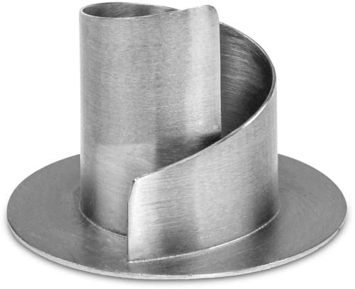 WikaKerzen Kerzenleuchter für Kerzen - Kerzenständer aus Gold & Silber gebürstetem Messing - Kerzenhalter für Hochzeits-, Kommunions- & Taufkerzen (Ø 4cm, Silber)