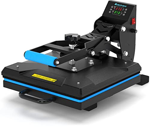 Delclynee Máquina de prensa de calor de alta presión de 15 x 15 pulgadas para camisetas, impresora de sublimación digital de calidad industrial, negro, plástico, DC-1515