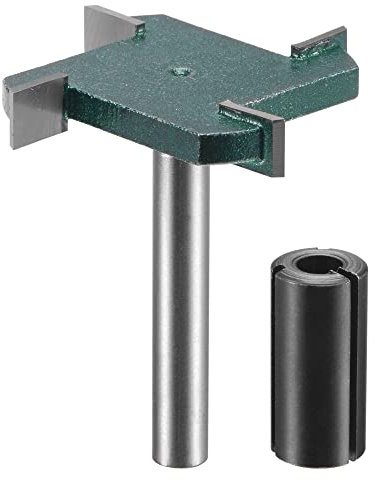 sourcing map 6mm Shank T Slot Router Bit 1/4 Cutting Depth with 1/2 to 6mm Router Collet Adapter, 4 Flute Carbide Tipped Wood Milling Cutter