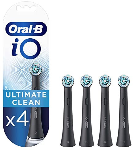 Oral-B iO Ultimate Clean Black Zebbürstenspitze, Packung mit 4 Stück
