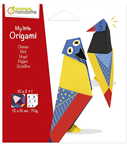 Avenue Mandarine OR516C - Kreativset My little Origami, 12 x 12 cm, 20 Blatt, 70g, Vogel, 1 Set