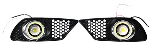 CarWorld Nebelscheinwerfer Für Mercedes-Benz C-Klasse W204 2007-2010 A2048850253, Frontstoßstange Nebelscheinwerfer Grill Nebelscheinwerfer Abdeckung Honeycomb HEX Grille