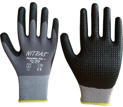 Nitras 8805-07 Flexible Fit + Nahtlose Strickhandschuhe, 7 Größe, 12 Stück