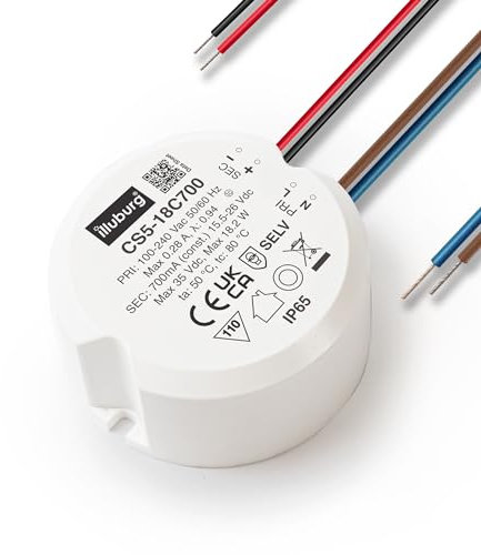 illuburg LED Trafo Wasserdicht IP65 700mA Konstantstrom 11W - 18W Flackerfrei LED Netzteil Treiber Transformator Driver