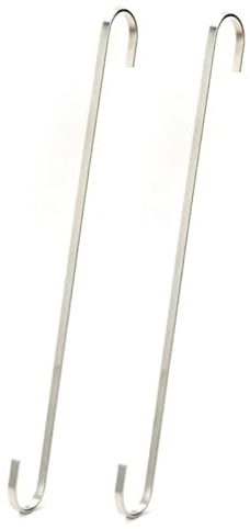 LuoQiuFa 16 inch Extra Large S Shaped Hooks , Heavy Duty Long S Hooks for Hanging Plant Extension Hooks for Kitchenware,Utensils,Pergola,Closet,Flower Basket,Garden,Indoor Outdoor Uses(Silver 2 Pack)