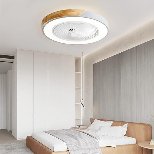 KVOYYIRA Tour Ventilateur De Plafond avec Lampe Et Telecommande Silencieux LED Dimmable Plafonnier Ventilateur 5 Pales DC Reversible Lustre Ventilateur Été Hiver Disponible pour Chambre Salon-White