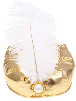 Abaodam Kinder Sultan Kostüm Indischer Sultan Prinz Hut Prinz Hut mit Feder Arabische Kopfbedeckung Liefert Lustigen Partyhut für Halloween Party Kostüm Liefert Sultan Kopfschmuck