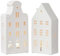 BUTLERS Teelichthaus, (2er-Set) Weihnachtshäuser aus weißem Porzellan Höhe 19cm -Amsterdam- Windlicht Haus für die Krippe, Weihnachtsdorf Häuser für Weihnachtsdekoration