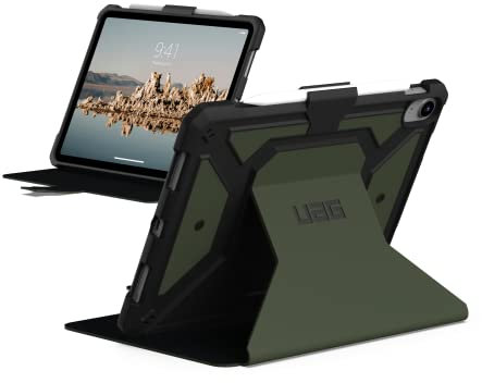 URBAN ARMOR GEAR UAG Designed for iPad 11 A16 11th Gen 2025, 10.9 10th Gen 2022 Case A3354 A3355 A2696 Rugged Protective Folio Cover w/Adjustable Stand & Pencil Holder, Metropolis SE Olive