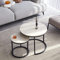 HJhomeheart Runde Satztische 2er Set, Couchtische, Groß: 60 x 60 x 45 cm, Klein: 40 x 40 x 35 cm, Eichenmaserung