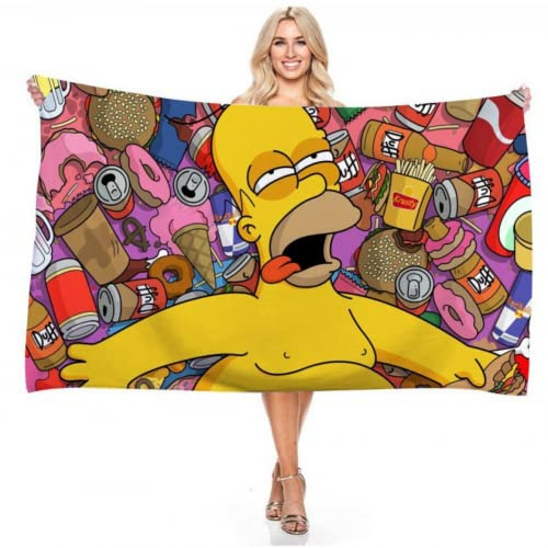 IMFLY The Mpsons Strandtuch,Mikrofaser-Strandtuch 70 X 140 cm,Strandtücher Kinder,Strand Und Pool,Geschenke Für Kinder,Strandhandtücher Towel (1,80x160cm)