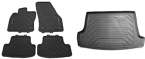 Volkswagen 2GC06150082V Allwettermatten Gummi Fußmatten 4X Gummimatten, für VW T-ROC Cabrio & 2GA061160 Gepäckraumeinlage T-ROC Kofferraumeinlage (für variablen Ladeboden)