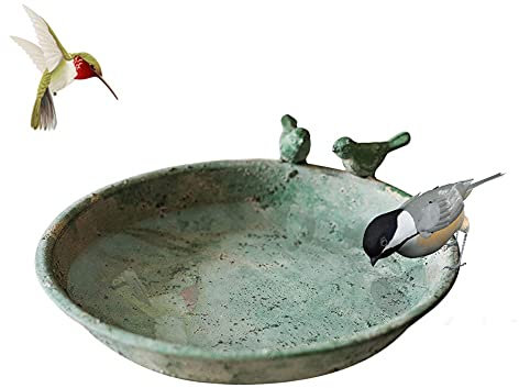 NOVSKI Gamelle ronde en fonte pour oiseaux sauvages - Pour balcon, terrasse, jardin, maison de campagne - 20 cm