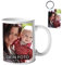 Tasse mit Foto & Text bedrucken Lassen/Farbige Tasse+Schlüsselanhänger (Weiß)