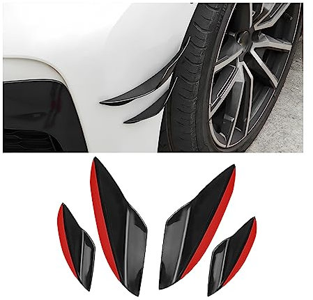 CGEAMDY 4 Pezzi Splitter per Spoiler Anteriore Auto, Canards Splitter Pins, Alette Spoiler Pinne Universali (Nero Pianoforte)