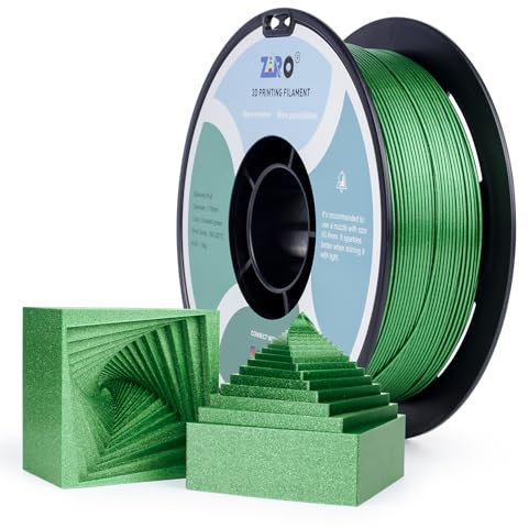 ZIRO Glitter PLA Filament 1.75mm, 3D Drucker Filament PLA 1.75mm Diamond Series 1kg/2.2lbs, Kompatibel mit FDM 3D Druckern, Diamant-Smaragdgrün