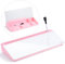 Varhomax Glas-Schreibtisch-Whiteboard mit Aufbewahrung, Schreibtisch-Buddy für To-do-Liste, Notizmöglichkeit für Schreibtisch, trocken abwischbar, Whiteboard, Tastaturständer für Zuhause, Büro und