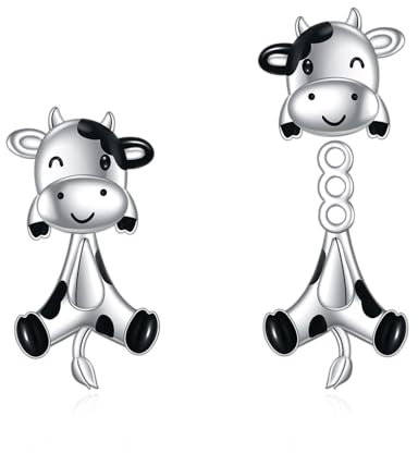 Kuh Ohrstecker für Damen 925 Sterling Silber Kuh Ohrringe für Mädchen Kuh Schmuck Geschenke für Kuh Liebhaber Geburtstag Hypoallergen(Kuh)