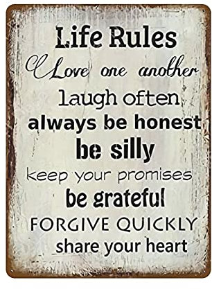 GQWJKSZ Life Rule Vintage Eisen Home Bar Wanddekoration Kunstdruck Poster Restaurant Dekor 16x12in (40x30cm)