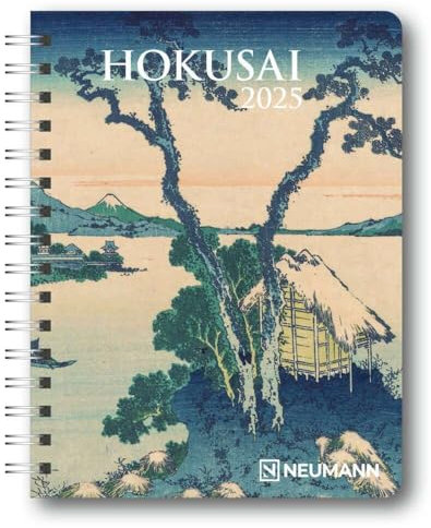 N NEUMANNVERLAGE - Hokusai 2025 Diary, 16,5x21,6cm, Taschenkalender mit zwölf Bildseiten und Notizseiten, herausnehmbaren Planer, Jahres- und Monatsübersicht und internationales Kalendarium: Diary