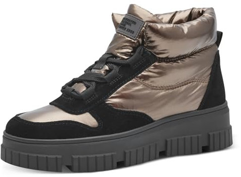s.Oliver Damen Sneaker hoch mit Fütterung zum Schnüren Winter, Metallisch (Bronce), 41 EU