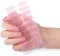 16 PCS Gel Nagellack Aufkleber, Purple Gel-Nagelsticker Full Wraps Nagelaufkleber Cured Gel Nail Strips Gel Nagel Aufkleber für Frauen Mädchen Dekoration (BSG-0314-Hellrosa Glitzer)