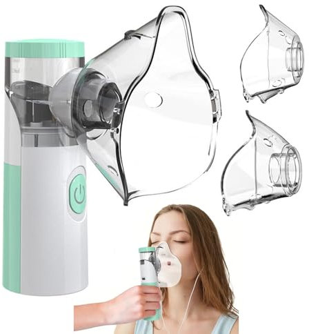 FONCBIEN Aerosol Portatile Silenzioso, USB-C Ricaricabile Macchina Aerosol per Adulti e Bambini Apparecchio per Aerosol con 2 Maschere Aerosol Silenzioso per Viaggi e Uso Domestico