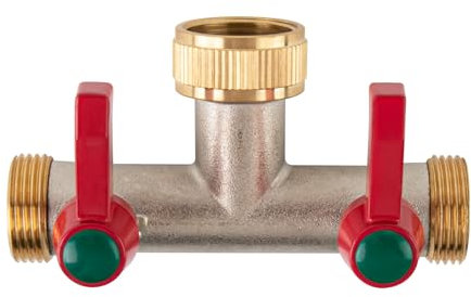 Tesmotor T-Verteiler für Wasserhähne, 3/4 2-Wege-Verteiler Anschlussmöglichkeit für 2 Geräte an den Wasserhahn