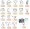 Rebanky 16 Stück Fotohalter Holz Herz, Rund Fotohalter mit Klammern Holz Holzbasis Tischkartenhalter Kartenhalter Tisch Metall mit Holzbasis Fotoständer für Hochzeit, Hausdekoration,Partei (16 Stile)