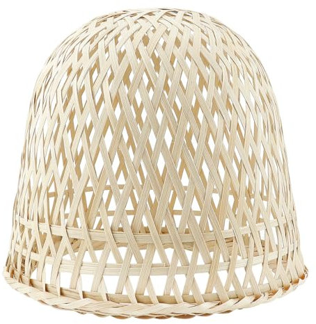 FERCAISH Rattan-Lampenschirme 1 Stück Bauernhaus Weiden-Kronleuchter Deckenlampenschirm Rattan-Riemen- Rustikale Lampenabdeckung Für Wohnzimmer 20 X 18,5 Cm