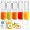 HEFTMAN Lot de 12 bouteilles à shot en verre avec couvercles - 120 ml - Avec brosse de nettoyage et étiquettes - Réutilisables - Vides et transparentes - Pour jus de fruits, huiles, sauces,