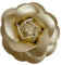 LEJIAJU Broche en forme de fleur de camélia portable pour femme, en cuir, bijou tendance, 7cm, cortex