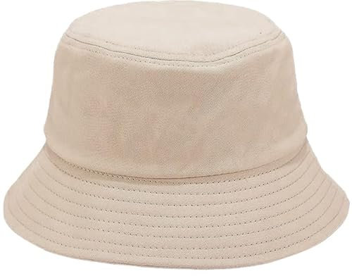 Voarge Cappelli da Pescatore, Pieghevole Bucket Hat, per Uomini Donne Pesca Cappellino da Spiaggia All'aperto 56-58cm (IT, Numero, 56, Beige)
