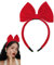 Bandeau avec nœud rouge pour femmes et filles - Accessoires de cheveux de Noël avec nœud rouge pour filles et femmes - Bandeau d'Halloween pour cosplay, fête, Noël, anniversaire, spa