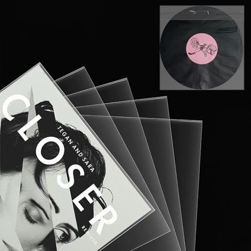 ZMDMAH 50 Custodie per Dischi in Vinile da 7 Pollici, 185 mm x 185 mm, Antistatiche Trasparenti per LP Single