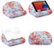 Bookcouch Roses - Blumenmotiv hellblau - Lesekissen für Bücher und Tablets - Buchständer - Tablethalter - Lesehillfe - Deutsche Ausgabe: Bequem weich und formstabil - mit Seitenhalter und Tasche