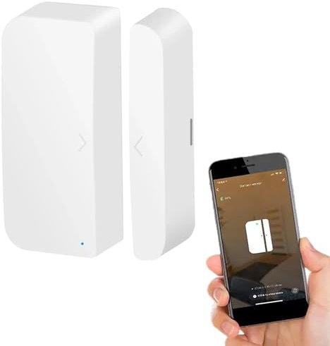 Detector de apertura de puerta/ventana, sensor de puerta WiFi sensor de contacto inteligente, conexión Tuya APP, mini sensor de puerta y ventana WiFi alarma de casa inalámbrica