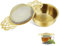 Raheem Tea Sieve with Drip Bowl Small Fine Mesh Loose Leaf Tea Strainer with Double Handles Tea Filter for Loose Tea Juice Coffee Filter for Teapots Mugs Cups (Gloden)