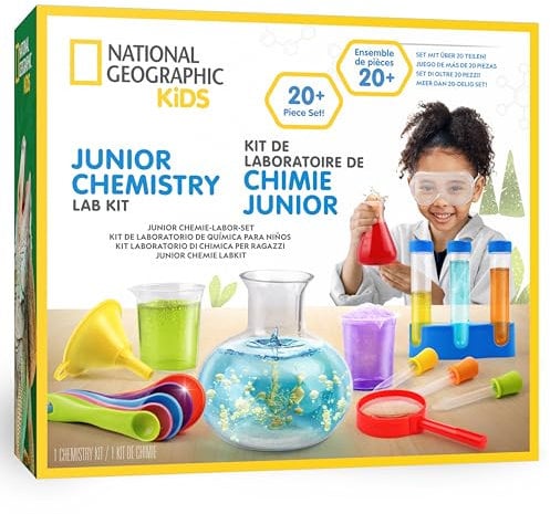 Blue Marble National Geographic Química para Niños – Laboratorio de Aprendizaje Temprano con 50 Experimentos y más de 20 Herramientas Seguras, Juego Educativo para Niños