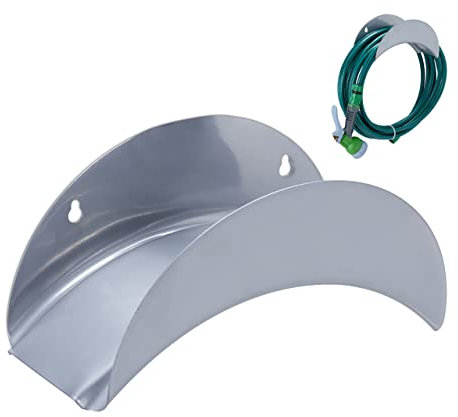 Relaxdays 3X Sostegno Portatubo da Giardino, da Appendere, in Ferro, per Tubi da 30 Metri 1/2, Forma a Sella, Argentato