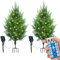 Gfilay 90 cm Kunstbaum Zypresse vorbeleuchtet mit Solarlampen, Kunstpflanzen für Außenbereich UV-beständig, Set von 2 für Eingangstür, Gartenweg und Terrassendekoration