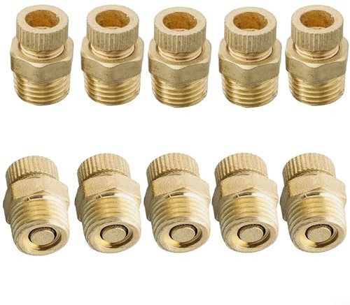 Alanmoship 10Pcs Brass Air Compressor Drain Valve Screw,Silent Pump Accessories For Draining Water