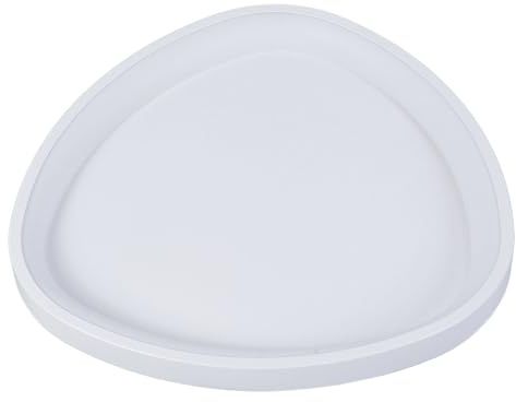 Fafeicy Moderne, Dimmbare Minimalistische 3 Farbe Oval Dreieck LED LED -Spülen -Deckenleuchte für Schlafzimmer, Eisen/PC, 42 Cm, Drahtlose Fernbedienung für Küche/Badezimmer/Studium (WHITE)