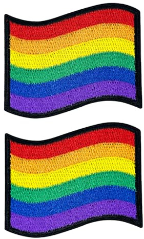 makstore Rainbow Pride Iron On Patch - Embroidered LGBTQ+ Flag Sew On Badge for Clothing, Backpack, Hat - 7cmx6cm (2)